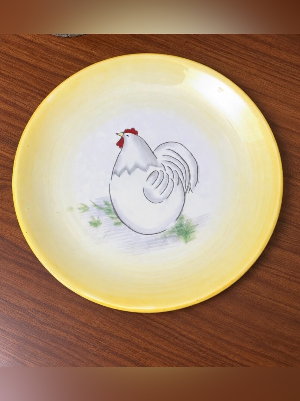 HARRY & DAVID VINTAGE ROOSTER HEN PLATE COLLECTIBLE FARMHOUSE COTTAGECORE DECOR